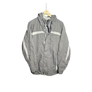 Columbia Sportswear Omni Tech Gray Waterproof Breathable Hooded Jacket Men's M